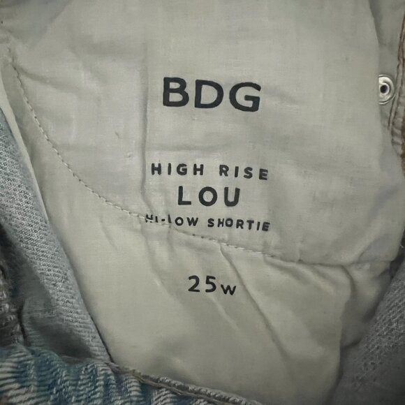 Urban Outfitters Cut Off Jean Shorts | BDG High Rise Lou Hi-Low Denim Shortie - Picture 7 of 8